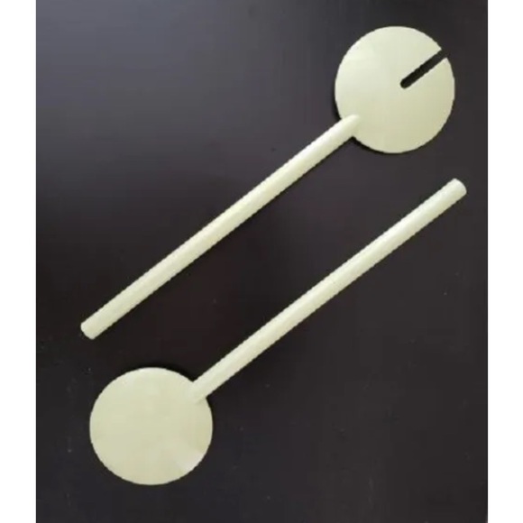 SALAD SERVING SET TONGS FORK SPOON LIME GREEN GUZZINI - Picture 2 of 2